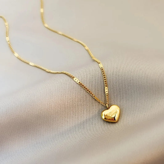 Silver Colour Love Necklace & Clavicle Chain – Gold Colour Necklace for Women Fashion Jewelry Gift