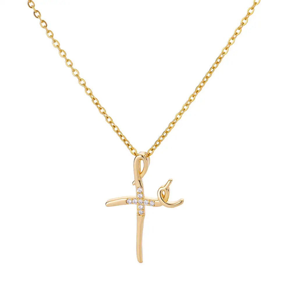 Cross Pendant Necklace for Women – Stainless Steel Collar Design