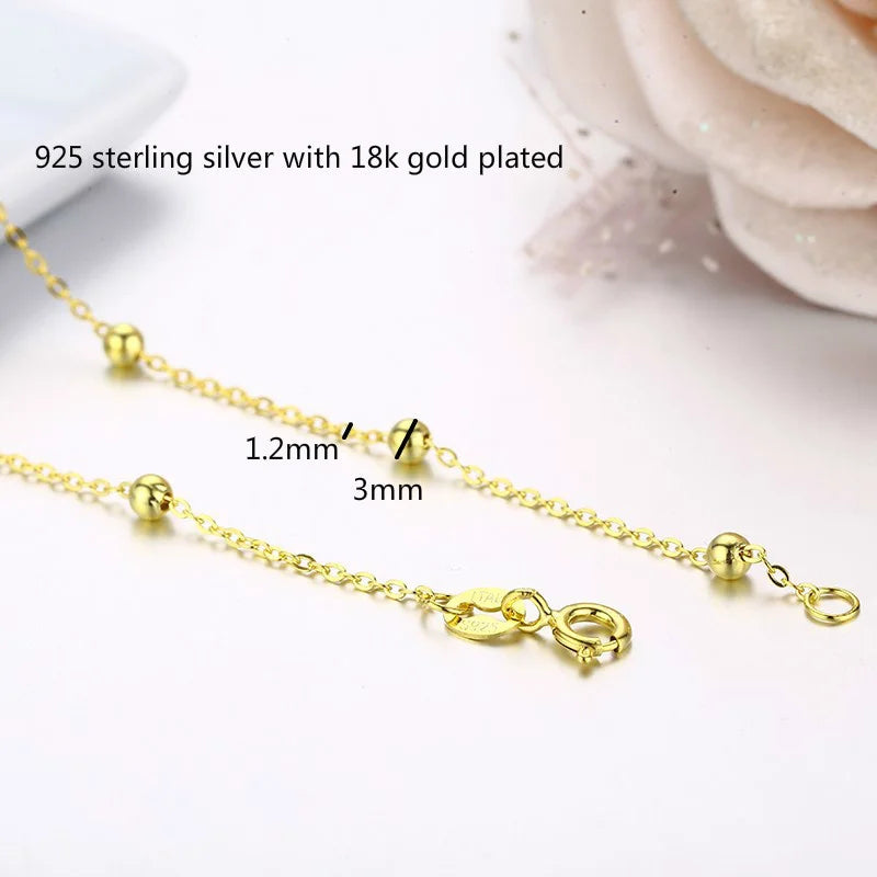 35cm-40cm 925 Sterling Silver Gold Color Short Chain Choker Necklaces Women Girls Jewellery Kolye Collier Stamped Italy