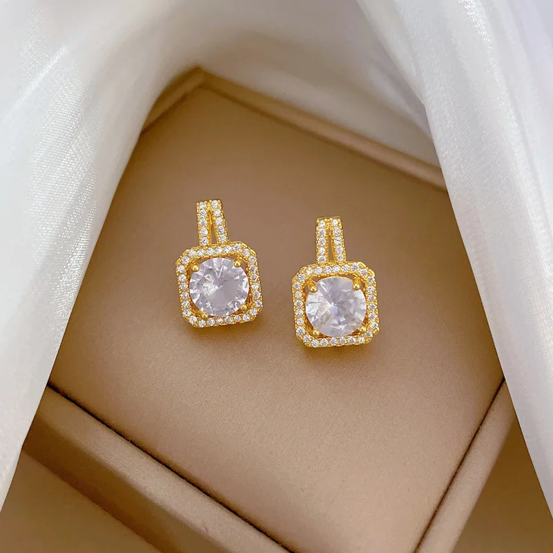 Square Zircon Necklace, Earrings, and Ring Set for Women – Luxury Wedding and Engagement Jewellery