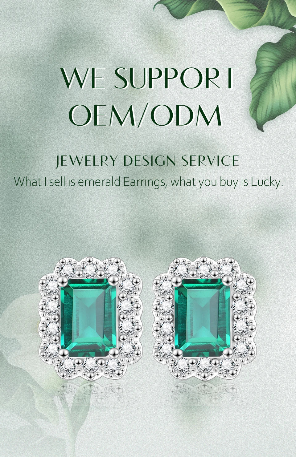 Emerald Gemstone Jewelry Set for Women – Earrings, Necklace & Pendant, S925 Silver, White Gold Plated