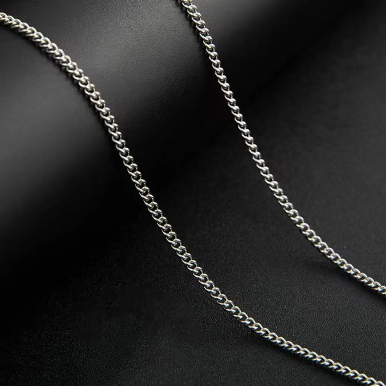 3mm Men's Cuban Chain Necklace – Simple Stainless Steel & Titanium Steel Fashion Jewelry, Trendy Gift