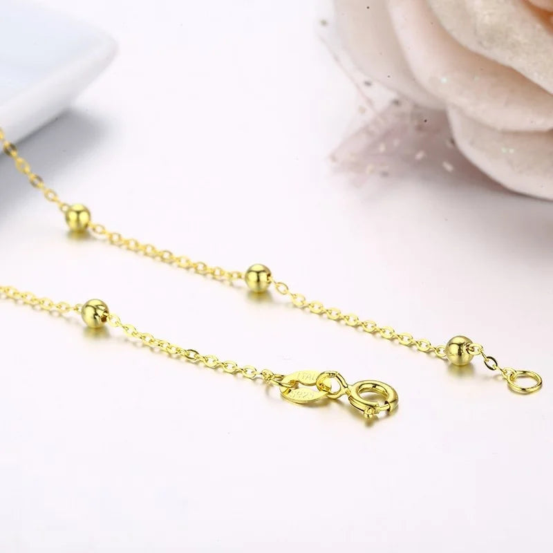 35cm-40cm 925 Sterling Silver Gold Color Short Chain Choker Necklaces Women Girls Jewellery Kolye Collier Stamped Italy