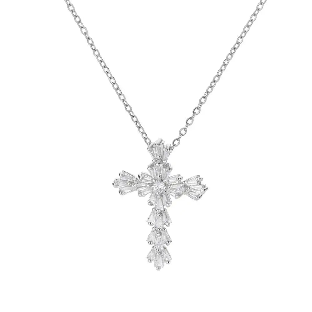 Cross Pendant Necklace for Women – Stainless Steel Collar Design