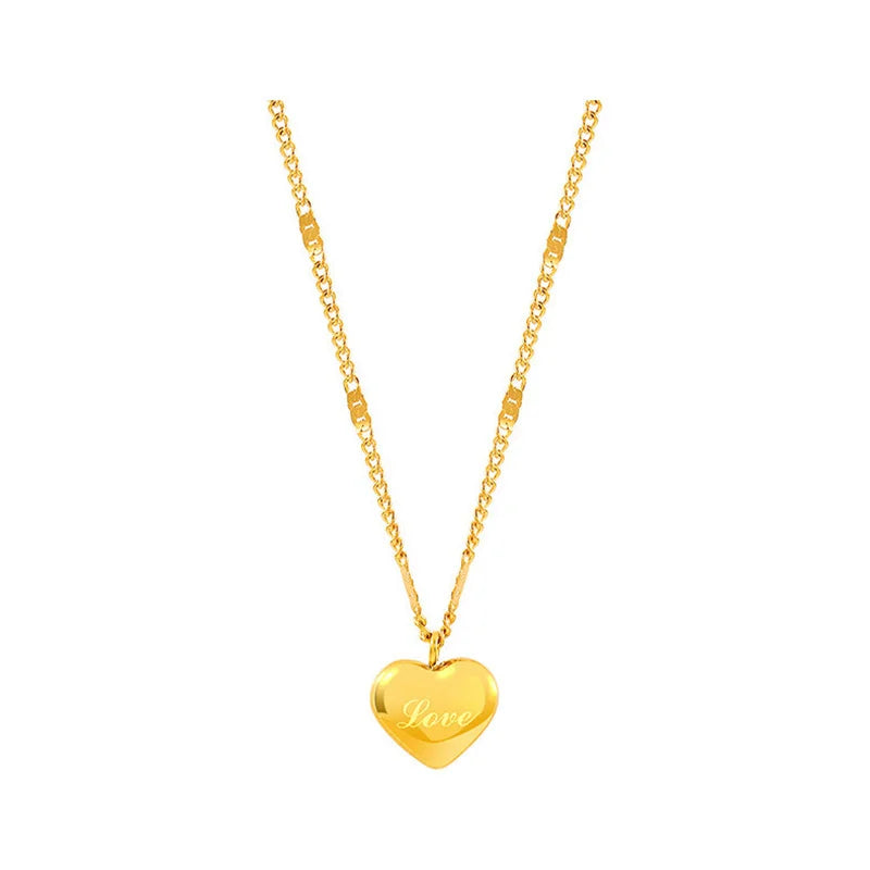 Silver Colour Love Necklace & Clavicle Chain – Gold Colour Necklace for Women Fashion Jewelry Gift