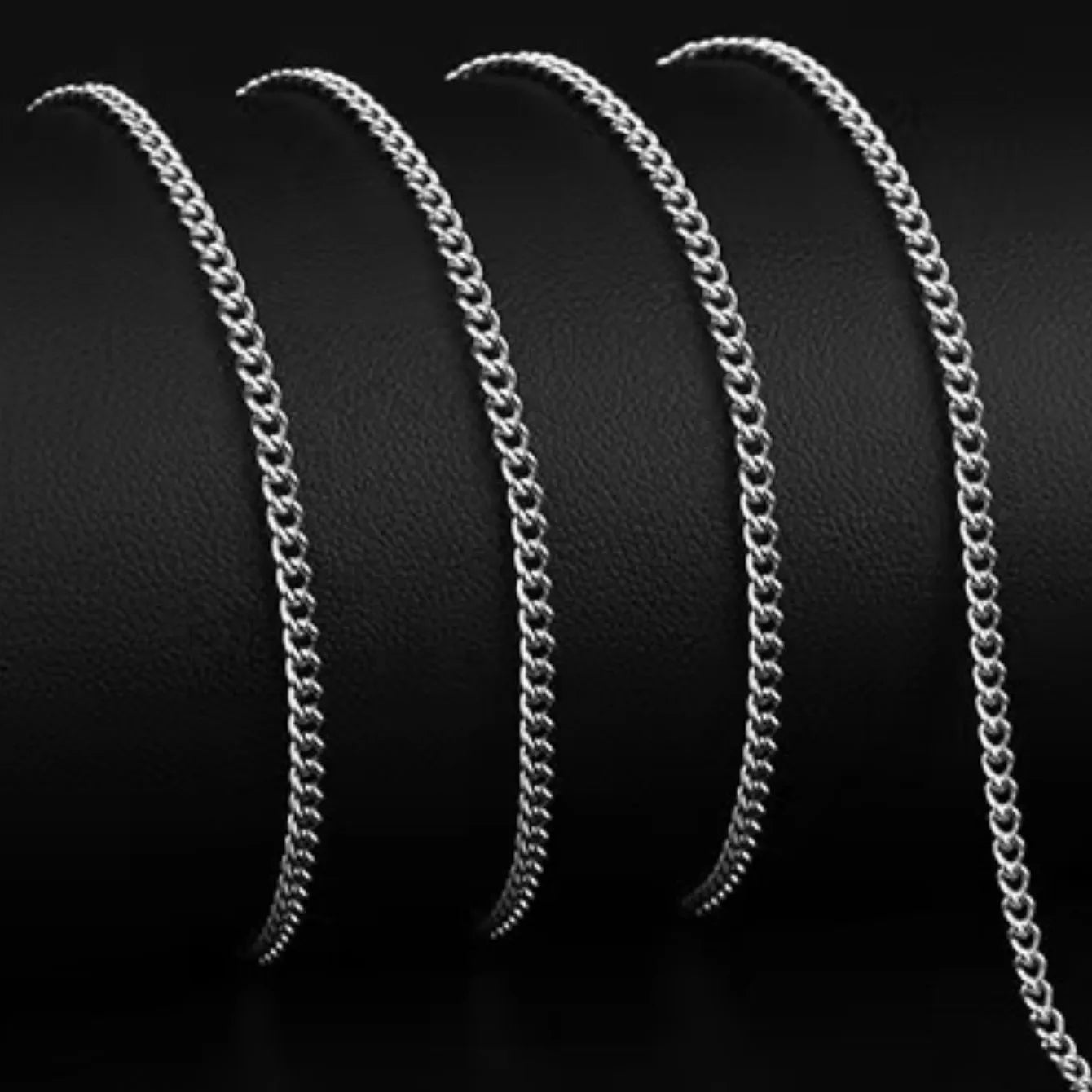 3mm Men's Cuban Chain Necklace – Simple Stainless Steel & Titanium Steel Fashion Jewelry, Trendy Gift