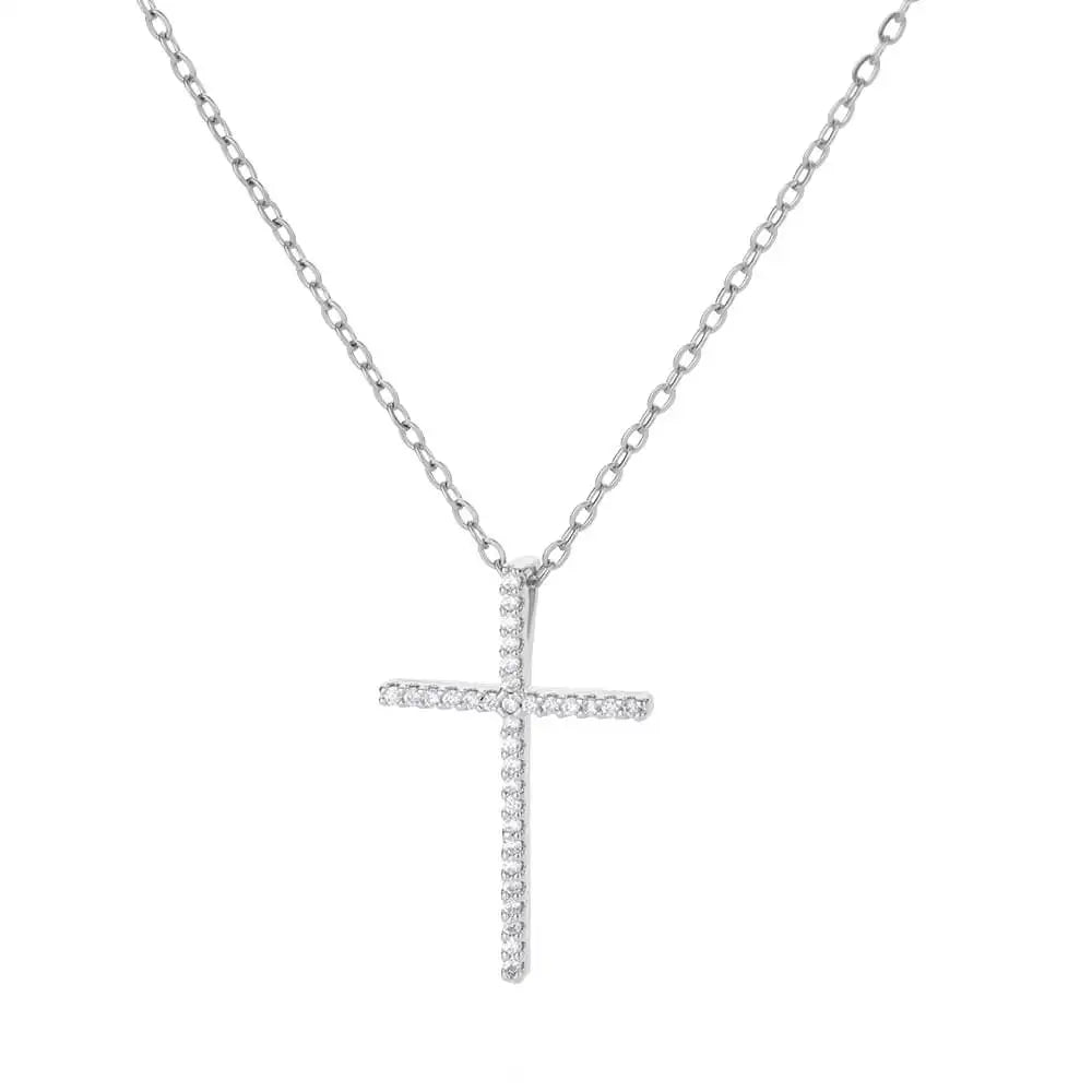 Cross Pendant Necklace for Women – Stainless Steel Collar Design